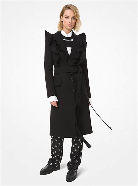 6169712 michael kors|Wool Gabardine and Satin Tuxedo Chesterfield Coat .